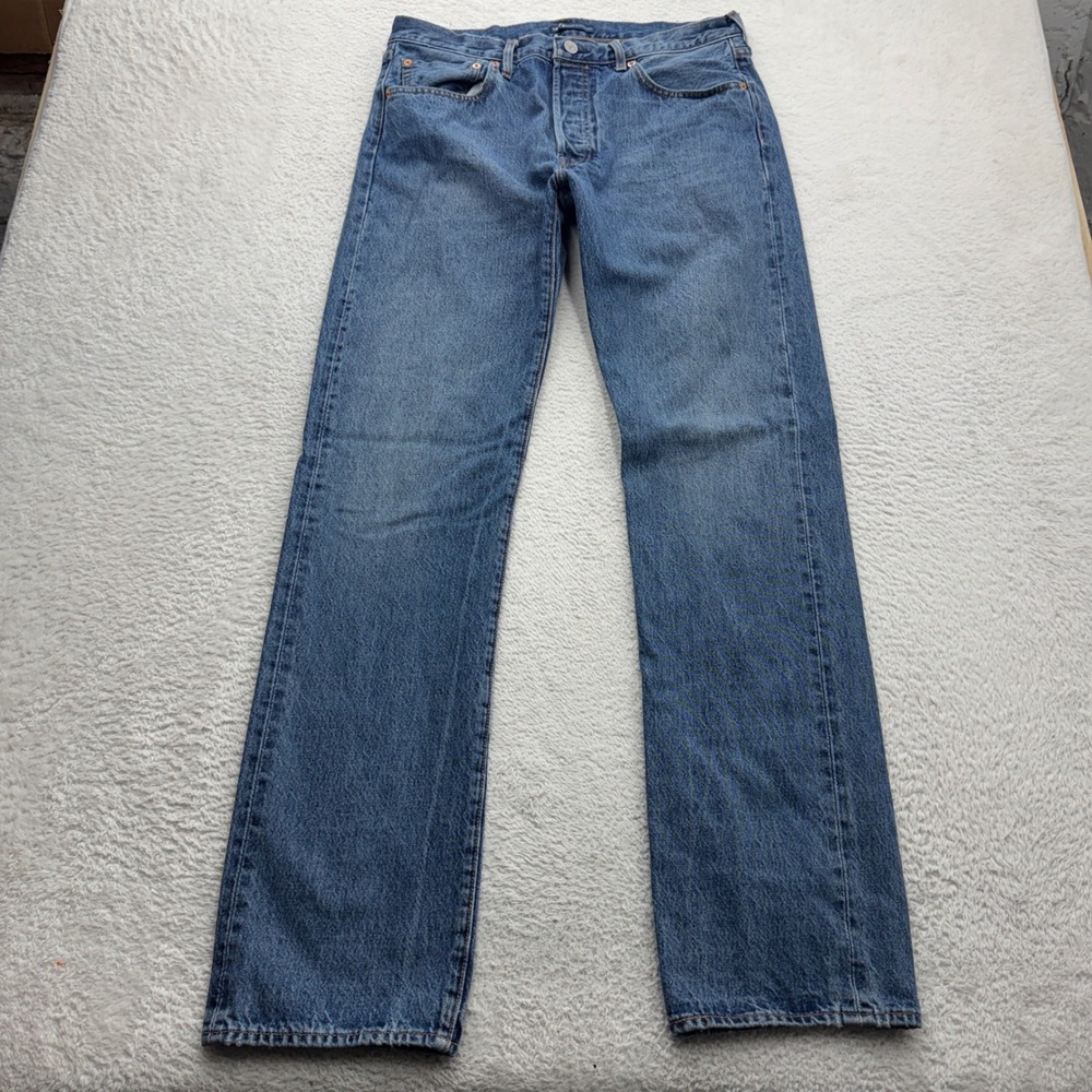 Levis Made & Crafted 501 Original Mens 33x34 Medium Wash Straight Leg Jeans